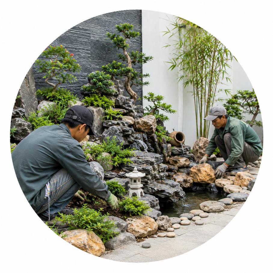 Thi công tiểu cảnh